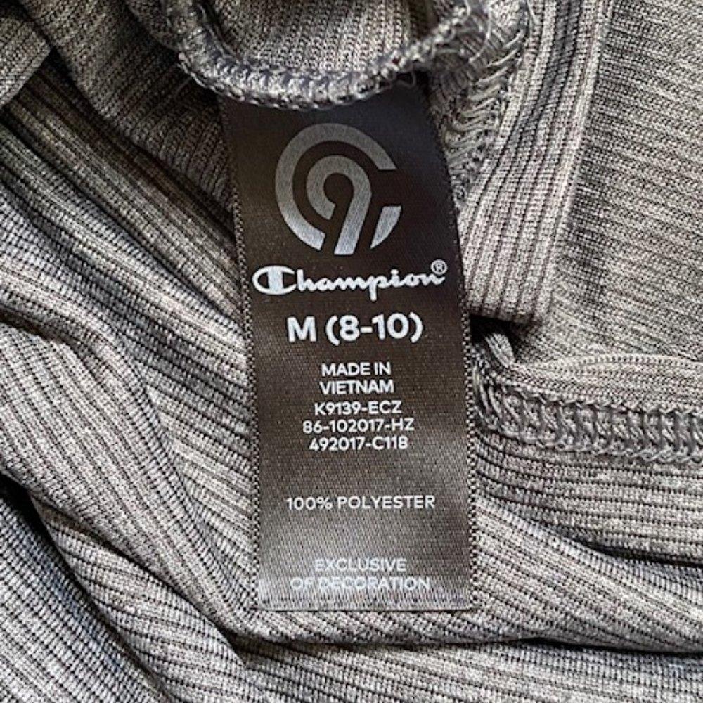 Champion Gray Pinstripe Active Wear Polo Shirt - Picture 9 of 11